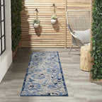 Nourison Home Aloha Blue Grey 2'3" x 8' Area Rug - Easy Clean, Non Shedding, Bed Room, Living Room, Dining Room, Kitchen (8' Runner)