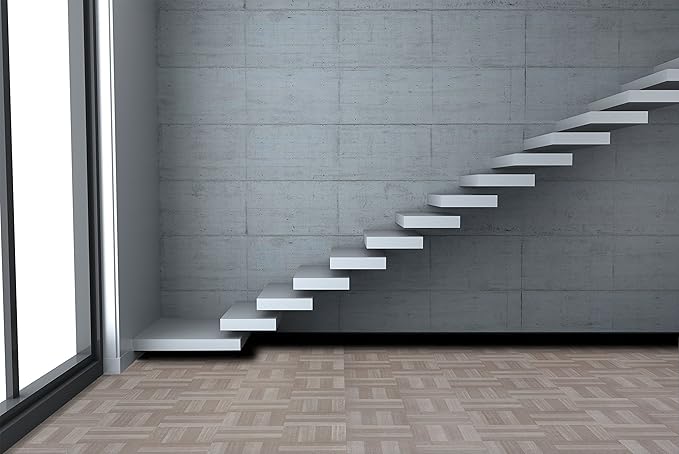 Nexus Self Adhesive 12-Inch Vinyl Floor Tiles, 20 Tiles - 12" x 12", Ash Grey Wood Pattern - Peel & Stick, DIY Flooring for Kitchen, Dining Room, Bedrooms & Bathrooms by Achim Home Decor