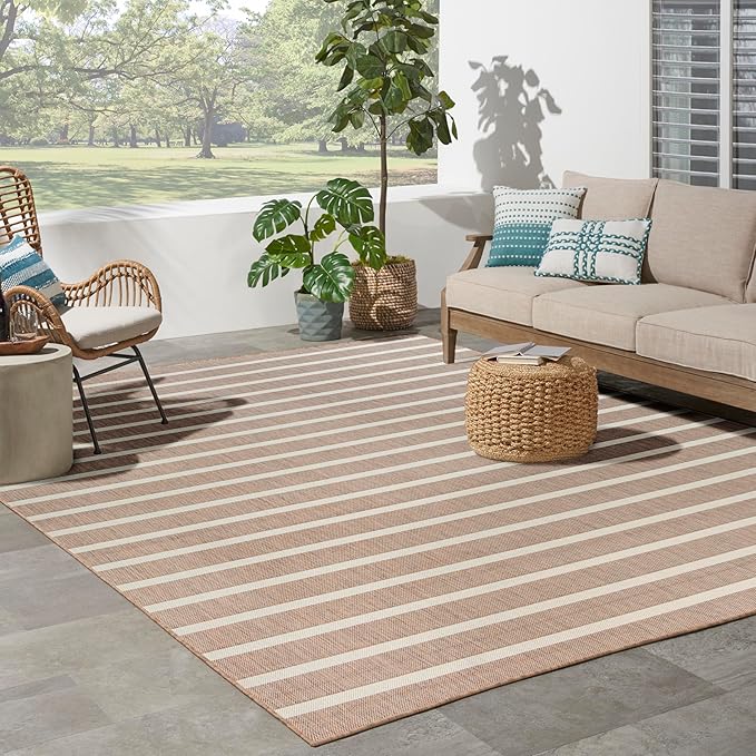 Nourison Home Positano Jute Ivory 8' x 10' Area Rug - Easy Clean, Non Shedding, Bed Room, Living Room, Dining Room, Kitchen (8' x 10')