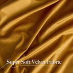 NICETOWN 96 inch Warm Velvet Blackout Curtains for Stage and Living Room, Mustard Yellow - Rod Pocket Floor to Ceiling Drapes Elegant Holiday Window Treatments (2 Pieces, 52" Wide)
