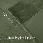 NICETOWN Sage Green Velvet Curtains 102 inches Long 2 Panels, Elegant and Sleek Velvet Drapes for Cinema, Hall, Theatre (52-inch Wide)