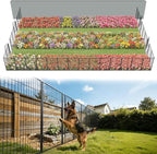 FXW Garden Fence Outdoor for The Yard – 45in(H) x 71.3ft(L) Heavy Duty Metal Animal Barrier for Dog and Rabbit, Decorative Dog Fence, 32 Panels, Black
