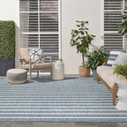 Nourison Home Positano Navy Ivory 9' x 12' Area Rug - Easy Clean, Non Shedding, Bed Room, Living Room, Dining Room, Kitchen (9' x 12')