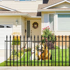 Metal Decorative Garden Fence 36" H x 28" W (5 Panels, Total Length 11.6 feet), Metal Border Folding Fence, Landscape Fencing Dog Fence Pet Fence for Flower Bed, Yard, Animal Barrier
