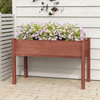 Raised Garden Bed with Legs (48x24x30''), Solid Wood Elevated Planter Box for Outdoor