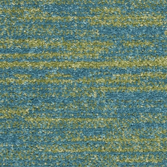 Nourison Home Nourison Essentials Blue Green 7' x Square Area Rug - Easy Clean, Non Shedding, Bed Room, Living Room, Dining Room, Kitchen (7' x Square)