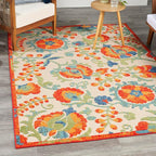 Nourison Home Aloha Red Multicolor 6' x 9' Area Rug - Easy Clean, Non Shedding, Bed Room, Living Room, Dining Room, Kitchen (6' x 9')