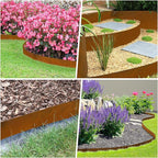 Cor Ten Steel Landscape Edging, 8Hx40L-Inch Metal Garden Edging, 6-Pack Hammer in Landscape Edging with 6 Clips and Gloves, Rustic