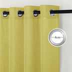 NICETOWN Bright Yellow Linen Curtains for Kitchen, Thick Flax Small Window Treatments Semi Sheer Privacy Assured with Light Through for Cafe/Bathroom, W55 x L84, 2 Panels