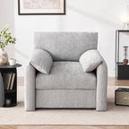 Chenille Oversized Armchair, 38.6'" Wide Accent Chairs for Living Room & Bedroom Modern Lounge Chair, Upholstered Mid-Century Reading Chair (LightGrey, 1 Pack)