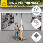 AUGO Garage Door Screen, 2 Car 16x7FT, Fiberglass mesh with Magnetic Closure, Heavy Duty Weighted Bottom, Easy Assembly & Pass, Hands Free Screen Door