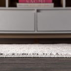 JONATHAN Y Boho Vintage Diamond Cream/Gray Oval Area Rug 4X6 ft, Moroccan Hype for Living Room, Bedroom, Kitchen, Office, Easy-Cleaning, High Traffic, Pet-Friendly, Non-Shedding (MOH101B-4OV)