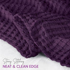 Utopia Bedding Plum 100% Cotton Waffle Blanket 300 GSM [Queen - 90x90 Inch] Soft Lightweight Breathable Bed Blanket for All Season