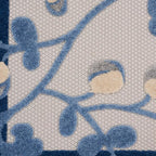 Nourison Home Aloha Blue Grey 9' x 12' Area Rug - Easy Clean, Non Shedding, Bed Room, Living Room, Dining Room, Kitchen (9' x 12')