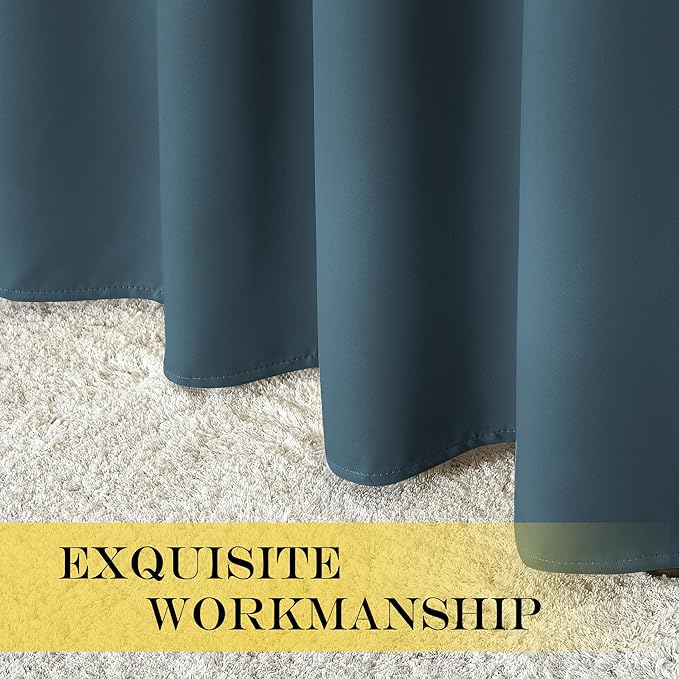 NICETOWN Door Curtain for Closet Doors 80 Inches Long 1 Panel, Blackout Doorway Curtain for Open Closet Bedroom, Room Divider Living Room for Privacy (Smoky Blue, 1 Panel, 46W x 80L)