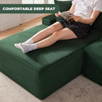 Cloud Sectional Couch, Modular Sectional Sofa for Living Room, Fluffy Comfy Couch with L-Shaped Chaise, Boneless Sofa with Deep Seat, No Assembly Required, Green
