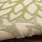 Nourison Home Aloha Tropical Indoor/Outdoor Ivory Green 5'3" x 7'5" Area Rug, Easy Cleaning, Non Shedding, Bed Room, Living Room, Dining Room, Backyard, Deck, Patio (5x7)
