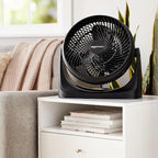 Amazon Basics Air Circulator Fan, Desk Fan for Bedroom, Home and Office, With 90-Degree Tilt Head, 3 Speed Settings, Lightweight (4.2 LBS), 70 Watts, Black, 14.8"Wx7.6"Dx14.1"H