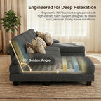 Homall Sectional U Shaped Sofa Couches for Living Room, Comfy Corduroy 4 Seat Sofa Set with Removable Pillows, Lounge Chaise Upholstered Couch for for Apartment (Corduroy, Dark Grey)