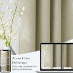 NICETOWN Faux Linen Beige Blackout Curtains 84 inches Long for Living Room - Privacy Panels for Bedroom, Modern Farmhouse Style Easy Care Grommet Top, 2 Panels, W52 by L84