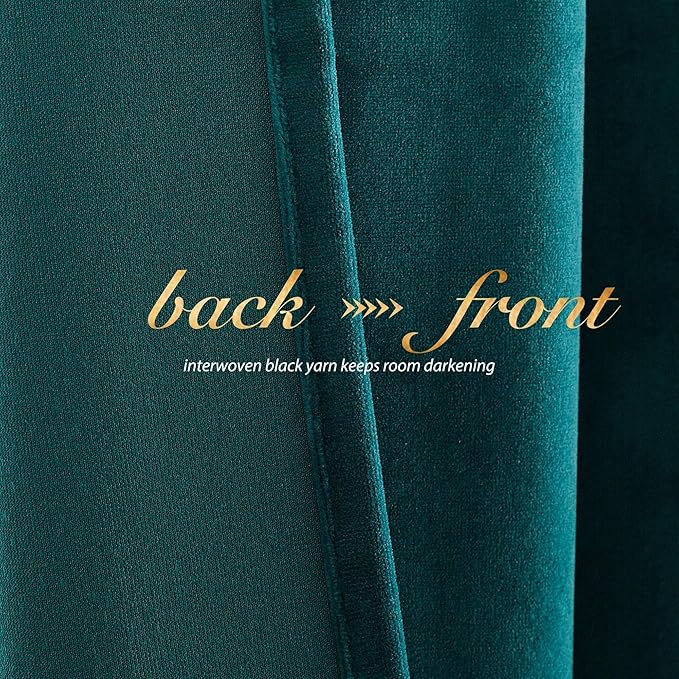 NICETOWN Teal Curtains for Living Room, Rod Pocket Privacy Enhancing Light Control Curtains for Guest Room, Bedroom(2 Panels, 52 inches Wide, 96 inches Long)