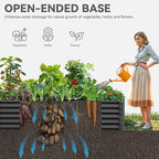 YITAHOME 72x36x18 in 2pcs Galvanized Raised Garden Bed Kit, Large Metal Planter Box with Gloves & Support Rod, Outdoor Flower Bed for Plants Vegetables, Black