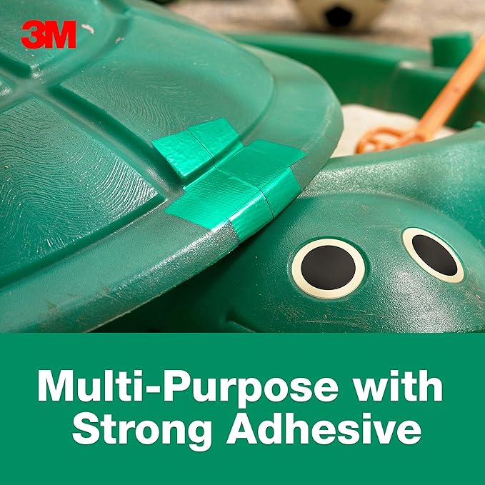 3M Multi-Use Colored Duct Tape, Green with Strong Adhesive and Water-Resistant Backing, Multi-Surface Duct Tape for Indoor and Outdoor Use, 1.88 Inches x 20 Yards, 1 Roll (3920-GR) (Pack of 2)