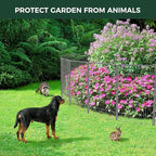 FXW Garden Fence Outdoor for The Yard – 45in(H) x 72.9ft(L) Heavy Duty Metal Animal Barrier for Dog and Rabbit, Decorative Dog Fence, 32 Panels, Silver