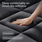 Ultra Soft California King Size Mattress Topper - Viscose Made from Bamboo Pillow Top Mattress Pad for Back Pain Relief - Naturally Cooling for Hot Sleepers, Black