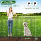 Decorative Garden Fence 6 Panel - 42in H x 13.26 ft L, No Dig Rustproof Metal Tall Animal Barrier for Dogs Rabbits, Outdoor Border for Yard, Patio, and Flower Beds