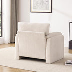 Chenille Oversized Armchair, 38.6" Wide Accent Chairs for Living Room & Bedroom Modern Lounge Chair, Upholstered Mid-Century Reading Chair, Comfy Living Room Chair, Single Sofa Chair, Beige