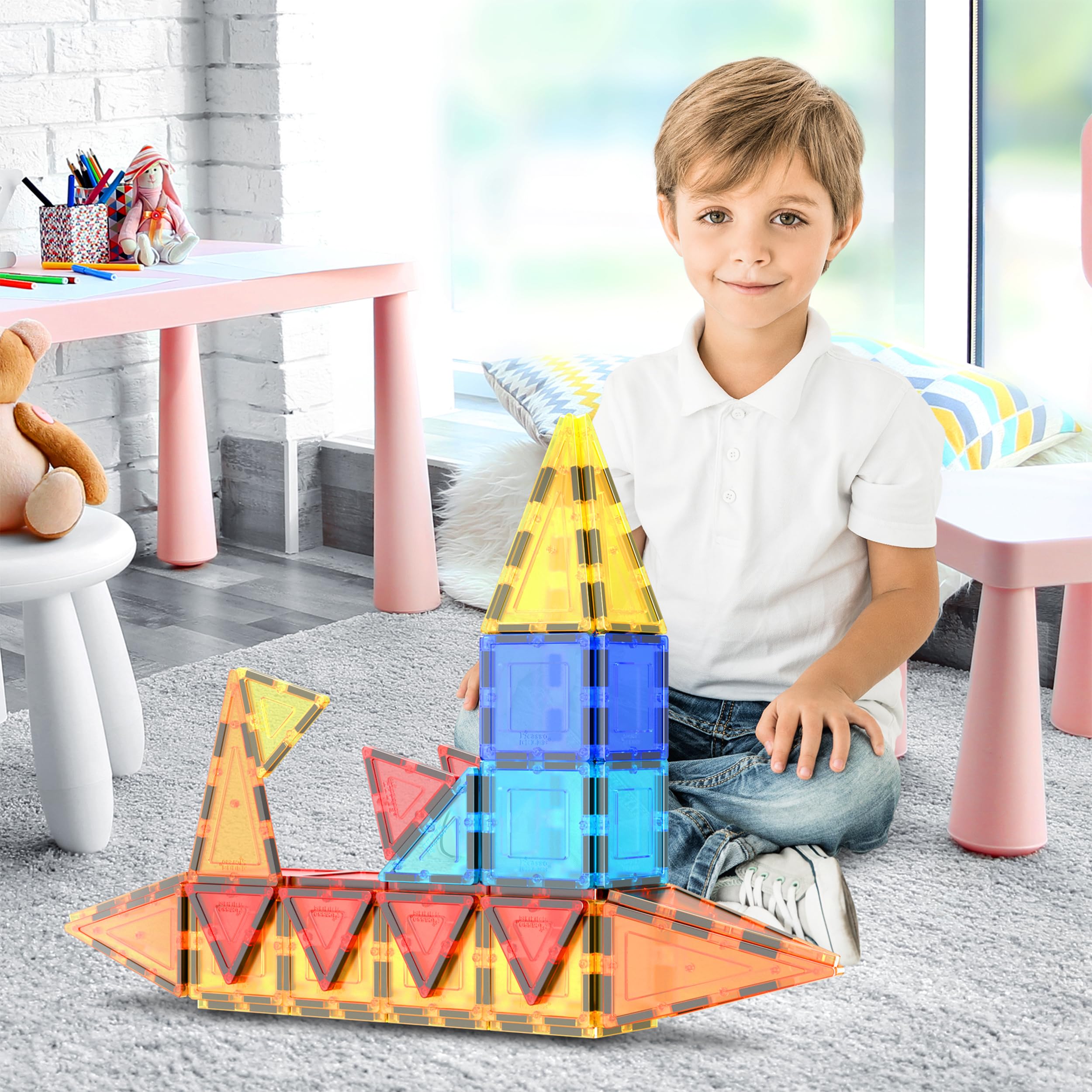 PicassoTiles 60pcs Magnetic Building Blocks