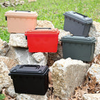 Sheffield 12636 Ammo Storage Box, Stackable .30 Cal Field Boxes, Water and Dust Resistant, Lockable Storage Box with Handle, Secures Hunting Gear, Supplies, and Bullets, Made in USA, Red, 1-Pack