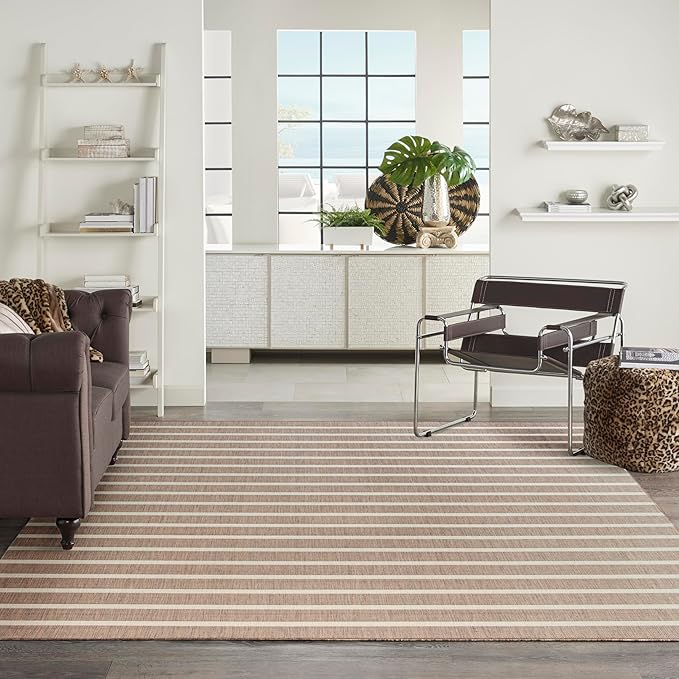 Nourison Home Positano Jute Ivory 8' x 10' Area Rug - Easy Clean, Non Shedding, Bed Room, Living Room, Dining Room, Kitchen (8' x 10')