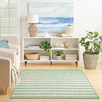 Nourison Home Positano Blue Green Ivory 6' x 9' Area Rug - Easy Clean, Non Shedding, Bed Room, Living Room, Dining Room, Kitchen (6' x 9')