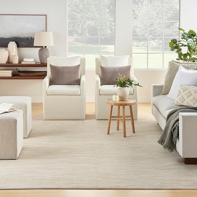 Nourison Home Nourison Essentials Ivory Gold 10' x 14' Area Rug - Easy Clean, Non Shedding, Bed Room, Living Room, Dining Room, Kitchen (10' x 14')