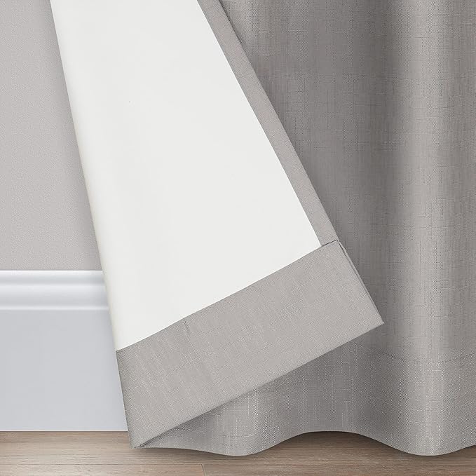 ECLIPSE Kendall Modern Blackout Thermal Rod Pocket Window Curtain for Bedroom or Living Room (1 Panel), 42" x 95", Grey
