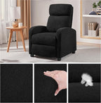 Yaheetech Boucle Recliner Chair Single Sofa Home Theater Seating Adjustable Modern Single Reclining Chair for Living Room Bedroom Home Theater Black