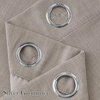 NICETOWN Faux Linen Angora Blackout Curtains 84 inches Long for Living Room - Privacy Panels for Bedroom, Modern Farmhouse Style Easy Care Grommet Top, 2 Panels, W52 by L84