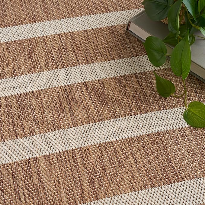 Nourison Home Positano Jute Ivory 7' x 10' Area Rug - Easy Clean, Non Shedding, Bed Room, Living Room, Dining Room, Kitchen (7' x 10')