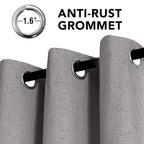 H.VERSAILTEX Linen Curtains 100% Blackout Curtains for Bedroom 54 inch Long Full Light Blocking Nature Linen Blended Window Curtains for Living Room Nickel Grommet (2 Panels, Heathered Dove)