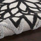 Nourison Home Aloha 114" x 156" Fabric Indoor/Outdoor Rug in Black/White Finish