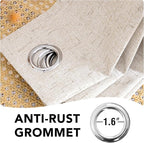 H.VERSAILTEX Blackout Curtains Durable Thick Textured Polyester Blackout Patio Door Curtain Anti Rust Grommet Extra Wide Sliding Door Curtain Panel, W100 x L96 inch - Natural