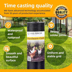 36in x 50ft Black Hardware Cloth 1/4 inch 23Ga PVC Coated Wire Mesh Vinyl Coated Fence, Welded Metal Chicken Wire Fencing Roll, Garden Plant Fencing, for Chicken Coop and Home Improvement