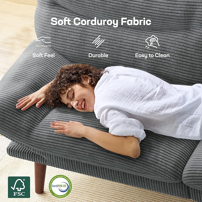 Marsail Futon Sofa Bed, Grey