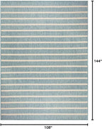 Nourison Home Positano Aqua Ivory 9' x 12' Area Rug - Easy Clean, Non Shedding, Bed Room, Living Room, Dining Room, Kitchen (9' x 12')