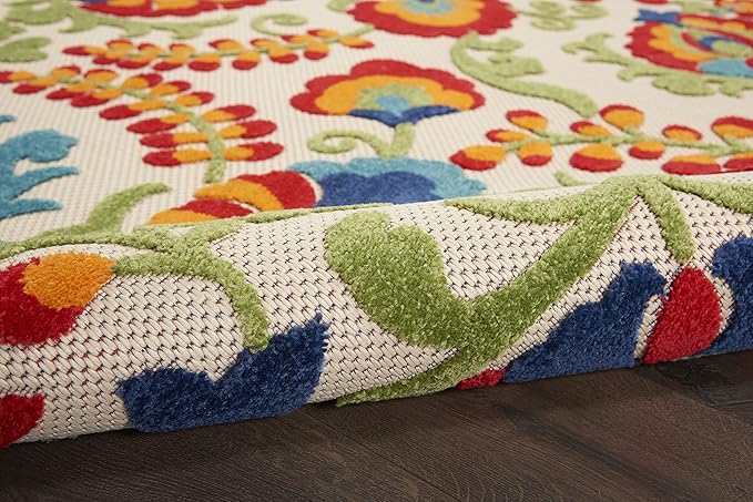 Nourison Home Aloha Multicolor 3' x 5' Area Rug - Easy Clean, Non Shedding, Bed Room, Living Room, Dining Room, Kitchen (3' x 5')