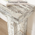 Little Tree 63-Inch Long Console Tables for Entryway, Large Sofa Table Behind Couch, Wooden Entry Foyer Hallway Table, Modern Console Sofa Tables for Living Room, Distressed White