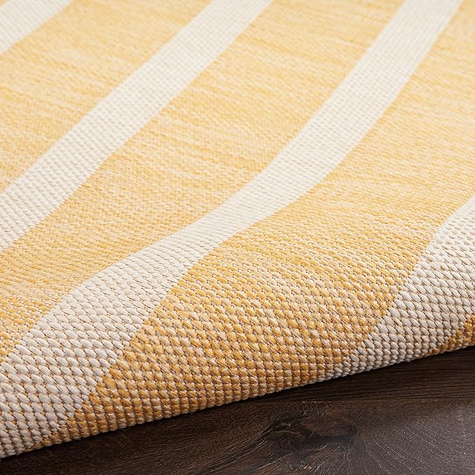 Nourison Home Positano Yellow Ivory 9' x 12' Area Rug - Easy Clean, Non Shedding, Bed Room, Living Room, Dining Room, Kitchen (9' x 12')