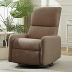 360° Rocking Chair, Nursery Rocker Chair with Side Pockets, Glider Nursing Chair with Steel Structure Base, Small Chair for Small Spaces, Sherpa Swivel Accent Chairs for Living Room, Nursing